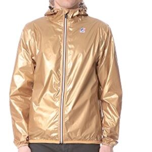 K-Way Le Vrai Claude 3.0 Jacket Windbreaker Pearl Metallic Gold Lightweight Zip